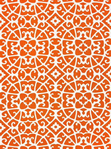 Scalamandre SC 000416559 PERSIMMON ANSHUN LATTICE Fabric - Eade's Wallpaper