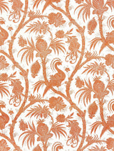 Scalamandre SC 000416575 MANDARIN BALINESE PEACOCK LINEN PRINT Fabric - Eade's Wallpaper