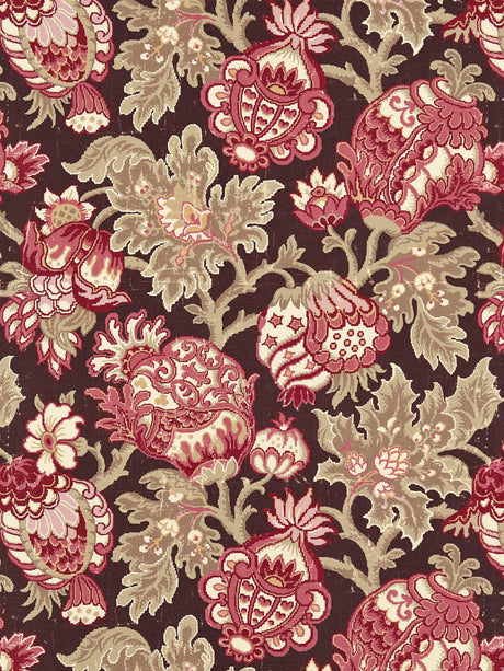Scalamandre SC 000416593 MULBERRY CANTERBURY LINEN PRINT Fabric - Eade's Wallpaper