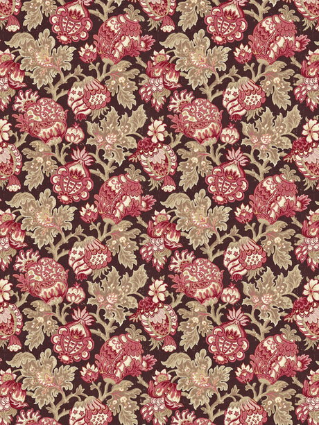Scalamandre SC 000416593 MULBERRY CANTERBURY LINEN PRINT Fabric - Eade's Wallpaper