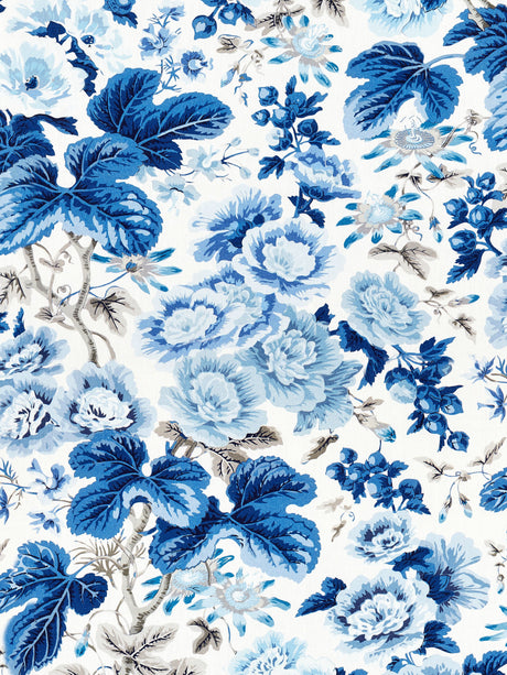 Scalamandre SC 000416595 PORCELAIN HIGHGROVE LINEN PRINT Fabric - Eade's Wallpaper