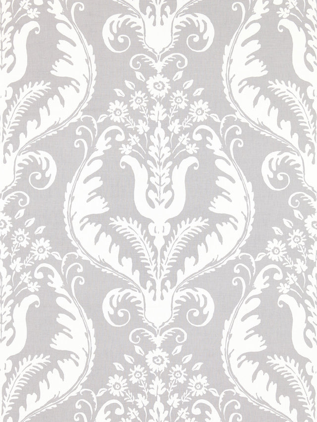Scalamandre SC 000416597 FRENCH GREY PRIMAVERA LINEN PRINT Fabric - Eade's Wallpaper
