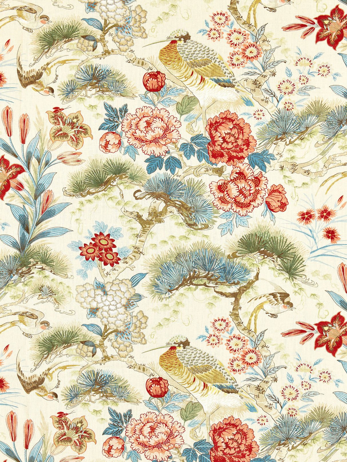 Scalamandre SC 000416601 SANDALWOOD SHENYANG LINEN PRINT Fabric - Eade's Wallpaper