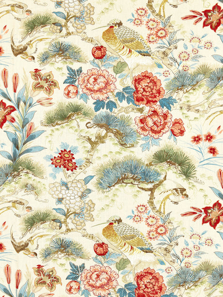 Scalamandre SC 000416601 SANDALWOOD SHENYANG LINEN PRINT Fabric - Eade's Wallpaper