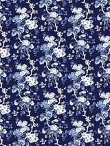 Scalamandre SC 000416602 INDIGO ASCOT LINEN PRINT Fabric - Eade's Wallpaper
