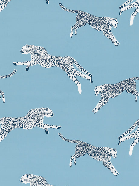 Scalamandre SC 000416634 CLOUD NINE LEAPING CHEETAH COTTON PRINT Fabric - Eade's Wallpaper