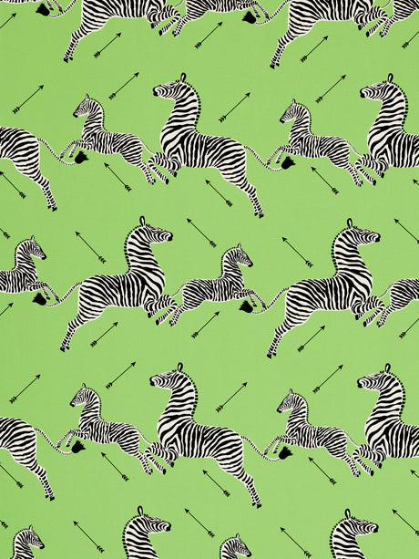 Scalamandre SC 000416641 LIME ZEBRAS PETITE Fabric - Eade's Wallpaper