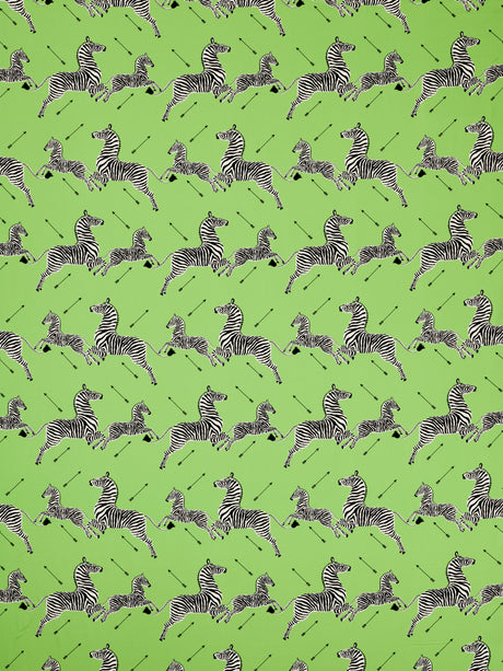 Scalamandre SC 000416641 LIME ZEBRAS PETITE Fabric - Eade's Wallpaper