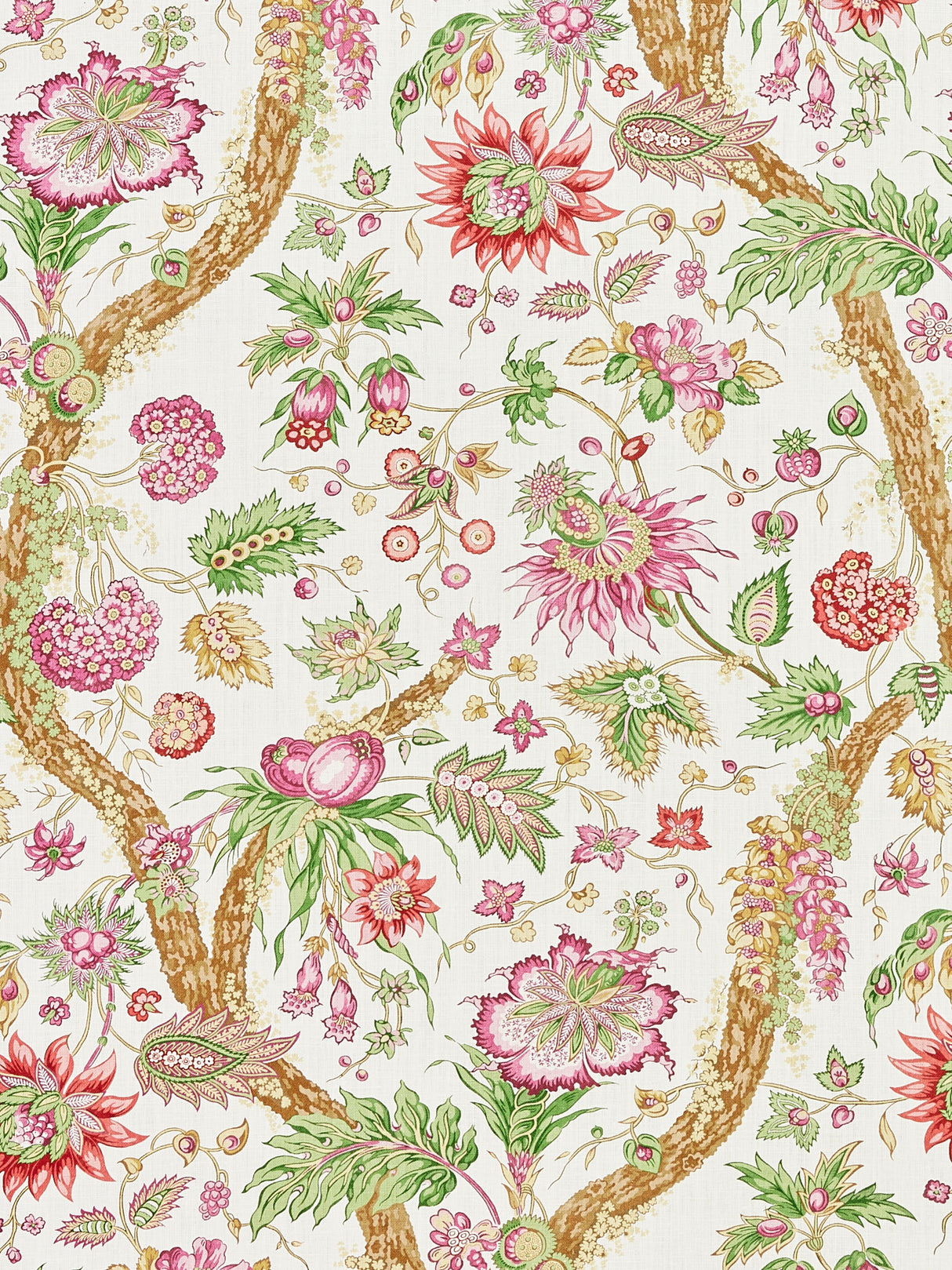 Scalamandre SC 000416647 GARDEN FLEURS TROPICALES Fabric - Eade's Wallpaper