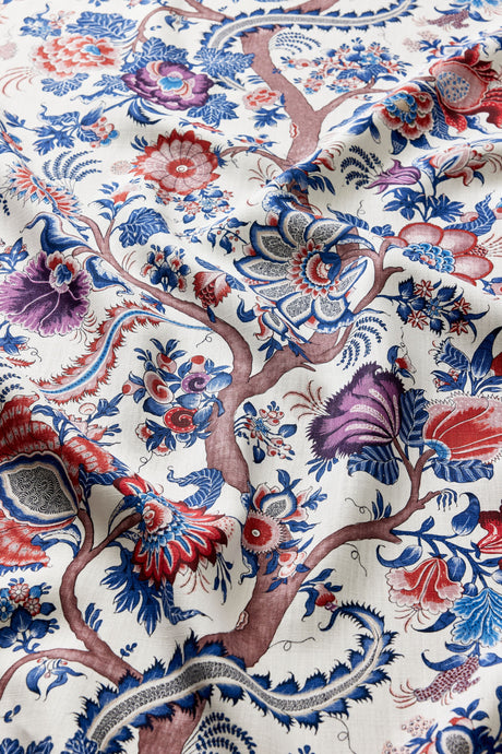 Scalamandre SC 000416649 RED MULTI METROPOLITAN PALAMPORE PRINT Fabric - Eade's Wallpaper