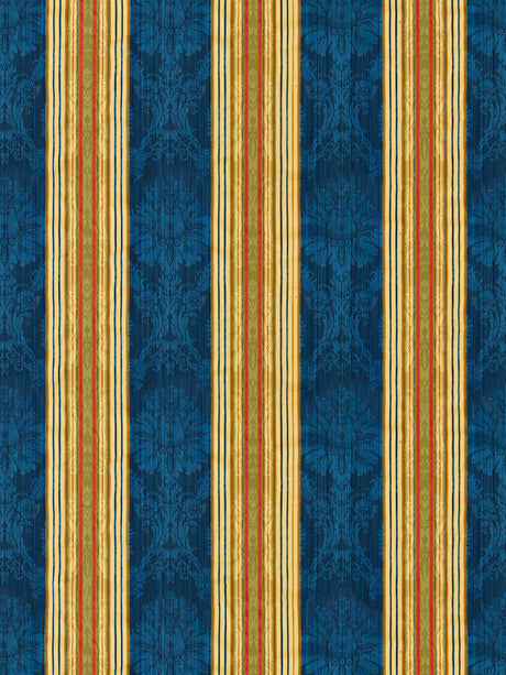 Scalamandre SC 000426166 MULTI ON COBALT SANTA MARGARITA Fabric - Eade's Wallpaper