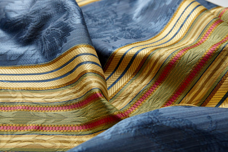 Scalamandre SC 000426166 MULTI ON COBALT SANTA MARGARITA Fabric - Eade's Wallpaper