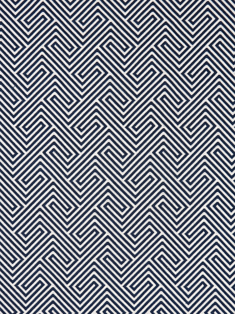 Scalamandre SC 000427030 NAVY LABYRINTH WEAVE Fabric - Eade's Wallpaper