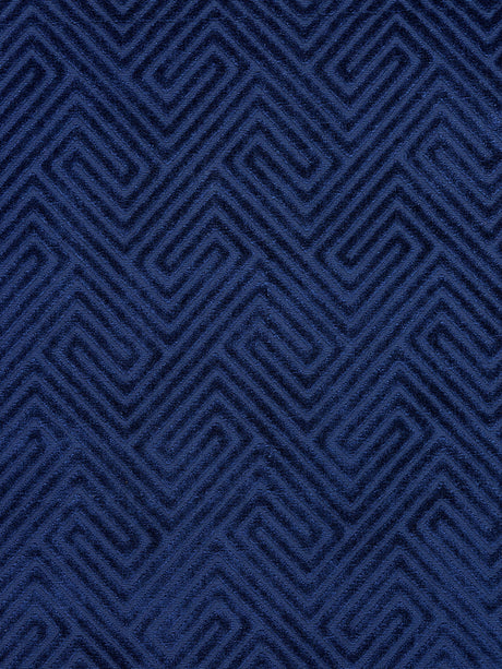Scalamandre SC 000427060 NAVY MEANDER VELVET Fabric - Eade's Wallpaper