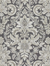 Scalamandre SC 000427086 CHARCOAL ELIZABETH DAMASK EMBROIDERY Fabric - Eade's Wallpaper