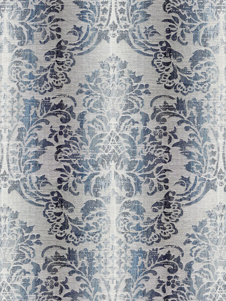 Scalamandre SC 000427093 INDIGO SORRENTO LINEN DAMASK Fabric - Eade's Wallpaper