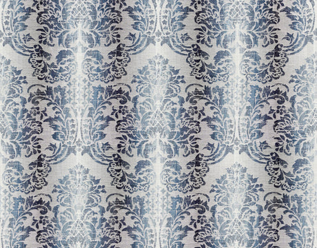 Scalamandre SC 000427093 INDIGO SORRENTO LINEN DAMASK Fabric - Eade's Wallpaper
