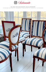 Scalamandre SC 000427110 INDIGO SCONSET STRIPE Fabric - Eade's Wallpaper