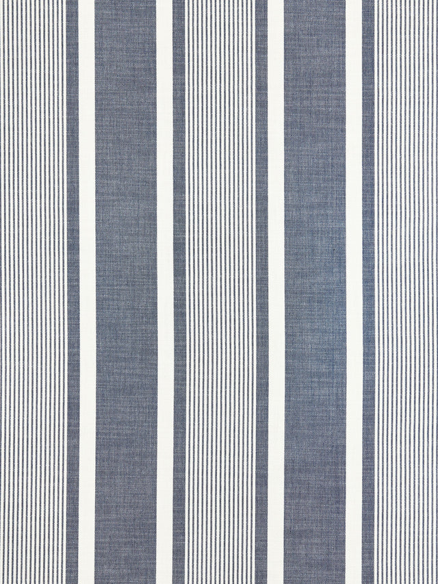 Scalamandre SC 000427111 DENIM WELLFLEET STRIPE Fabric - Eade's Wallpaper