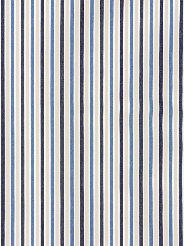 Scalamandre SC 000427114 INDIGO LEEDS COTTON STRIPE Fabric - Eade's Wallpaper