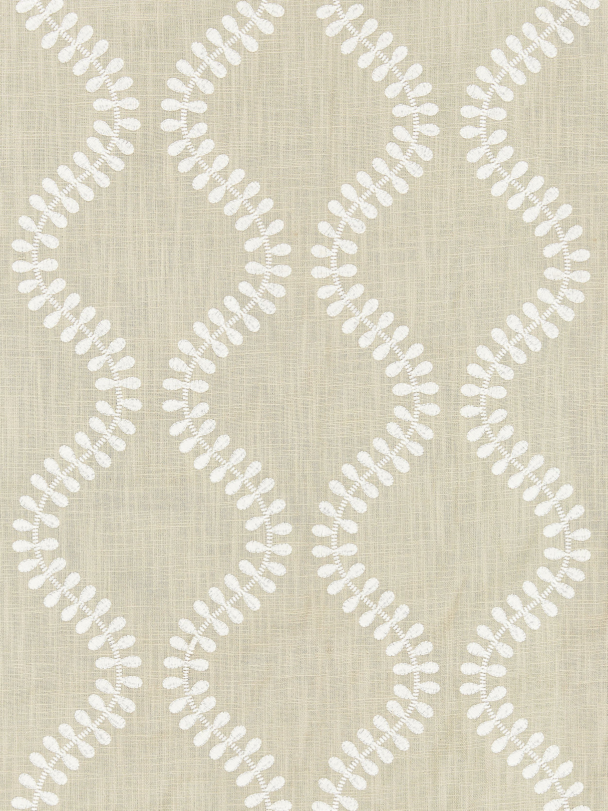 Scalamandre SC 000427127 FLAX FOGLIA EMBROIDERY Fabric - Eade's Wallpaper