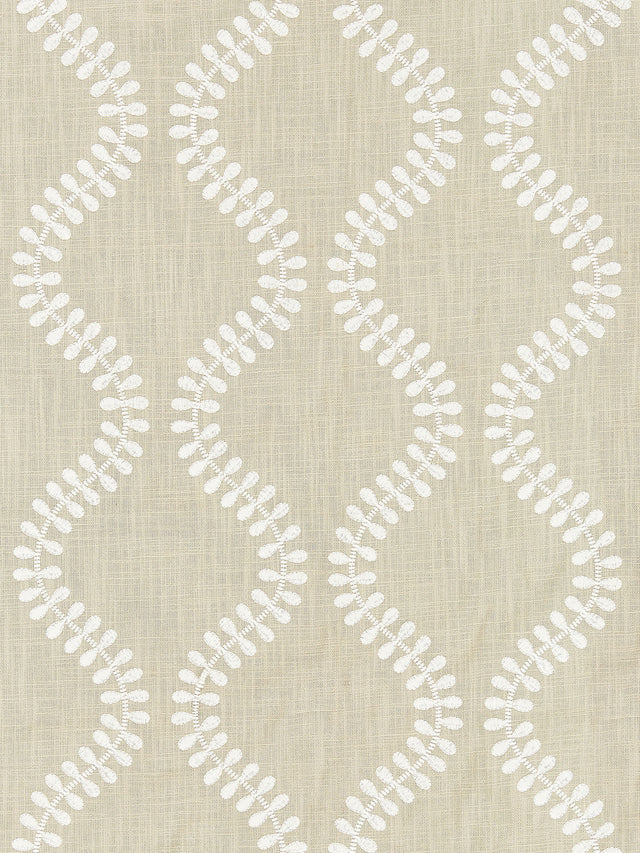 Scalamandre SC 000427127 FLAX FOGLIA EMBROIDERY Fabric - Eade's Wallpaper
