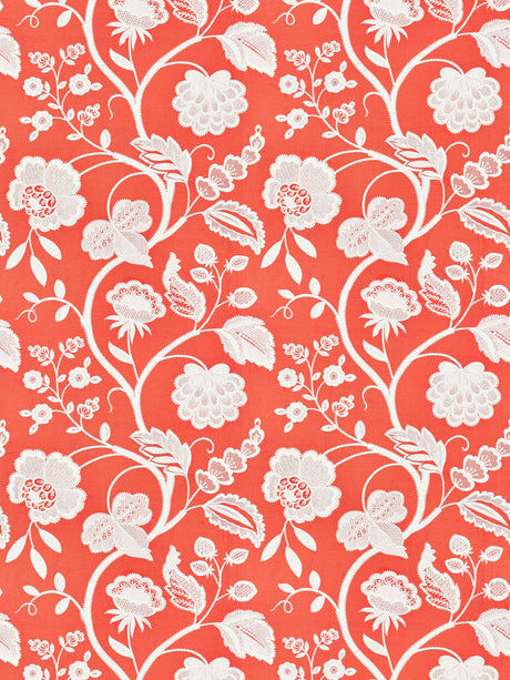 Scalamandre SC 000427151 CORAL KENSINGTON EMBROIDERY Fabric - Eade's Wallpaper