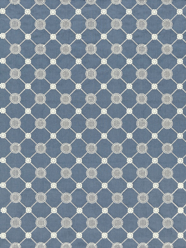 Scalamandre SC 000427161 COPENHAGEN BLUE GUSTAVIAN DIAMOND Fabric - Eade's Wallpaper