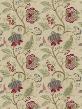 Scalamandre SC 000427175 CINNAMON PALAMPORE EMBROIDERY Fabric - Eade's Wallpaper
