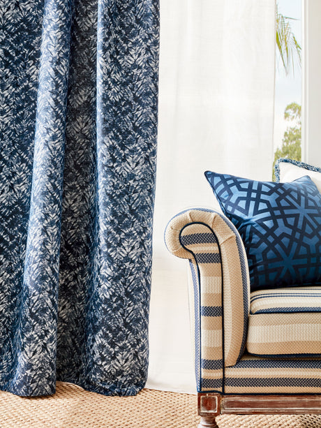 Scalamandre SC 000427199 INDIGO FIJI WEAVE Fabric - Eade's Wallpaper