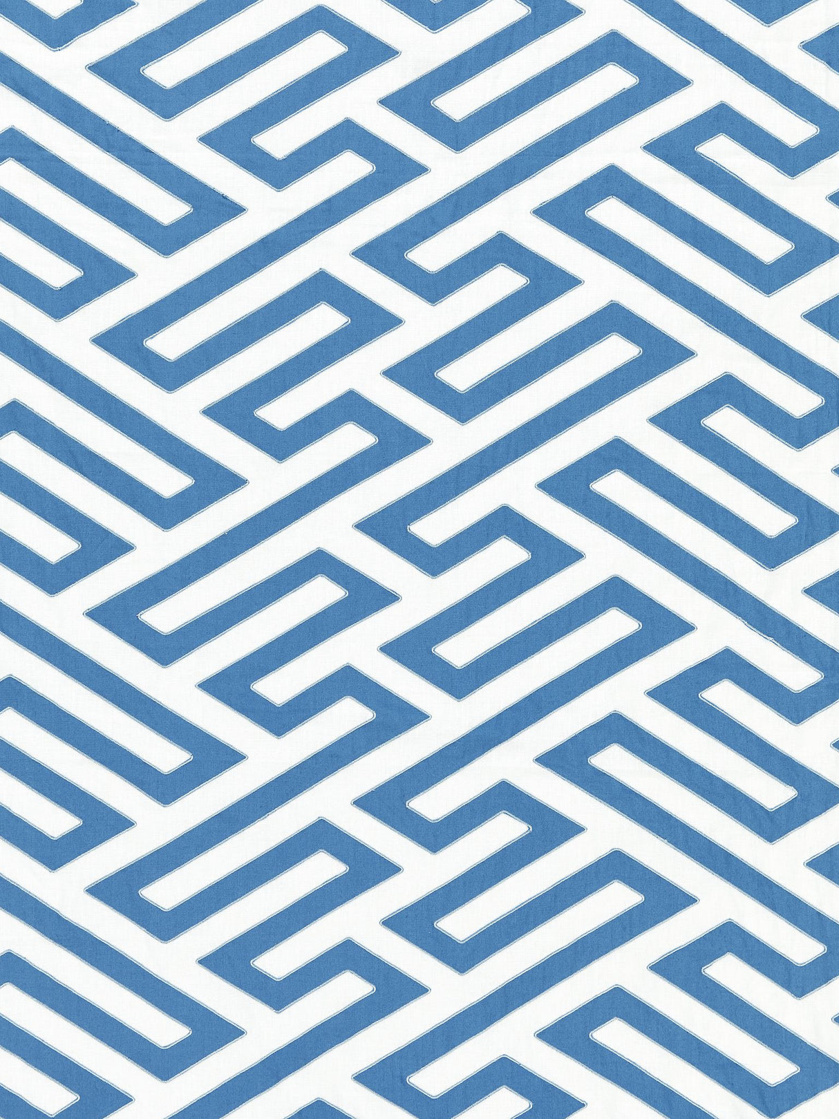 Scalamandre SC 000427218 PORCELAIN CANTON FRET APPLIQUE Fabric - Eade's Wallpaper