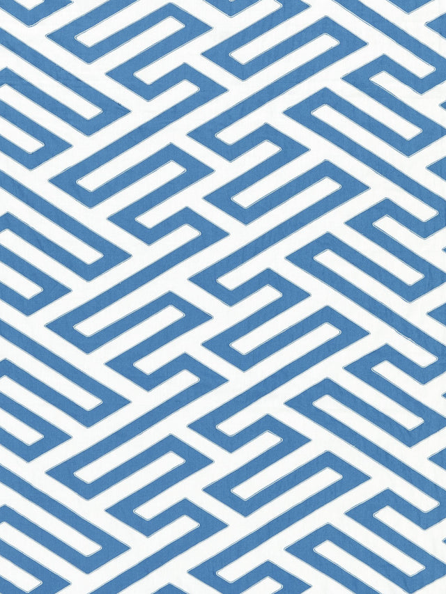 Scalamandre SC 000427218 PORCELAIN CANTON FRET APPLIQUE Fabric - Eade's Wallpaper