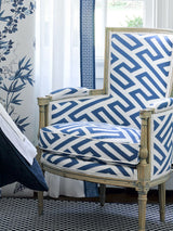 Scalamandre SC 000427218 PORCELAIN CANTON FRET APPLIQUE Fabric - Eade's Wallpaper