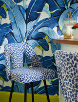 Scalamandre SC 000427316 COBALT BACKYARD BENGAL Fabric - Eade's Wallpaper