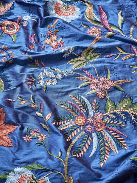 Scalamandre SC 000427325 ROYAL MULTI SERAPHINE EMBROIDERED SILK Fabric - Eade's Wallpaper