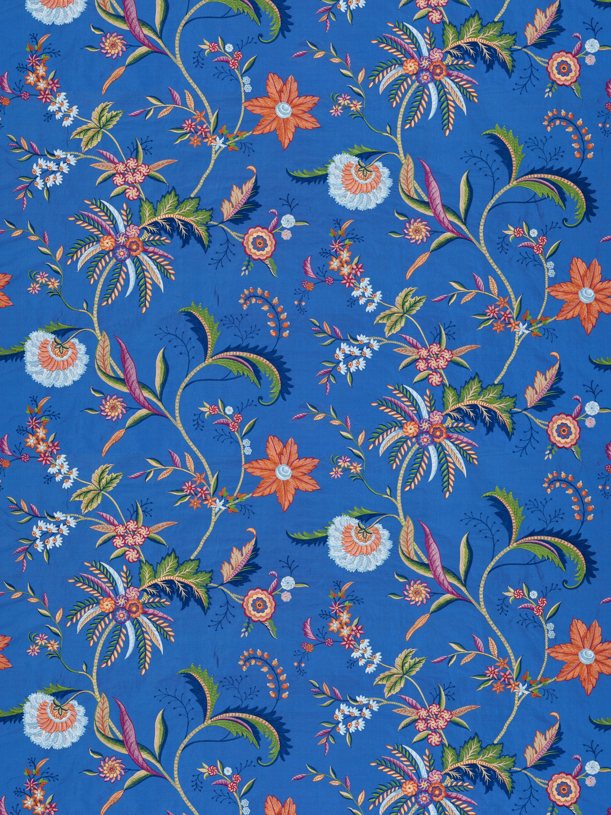 Scalamandre SC 000427325 ROYAL MULTI SERAPHINE EMBROIDERED SILK Fabric - Eade's Wallpaper