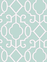 Scalamandre SC 0004WP88356 AQUAMARINE MING FRETWORK WALLPAPER - Eade's Wallpaper