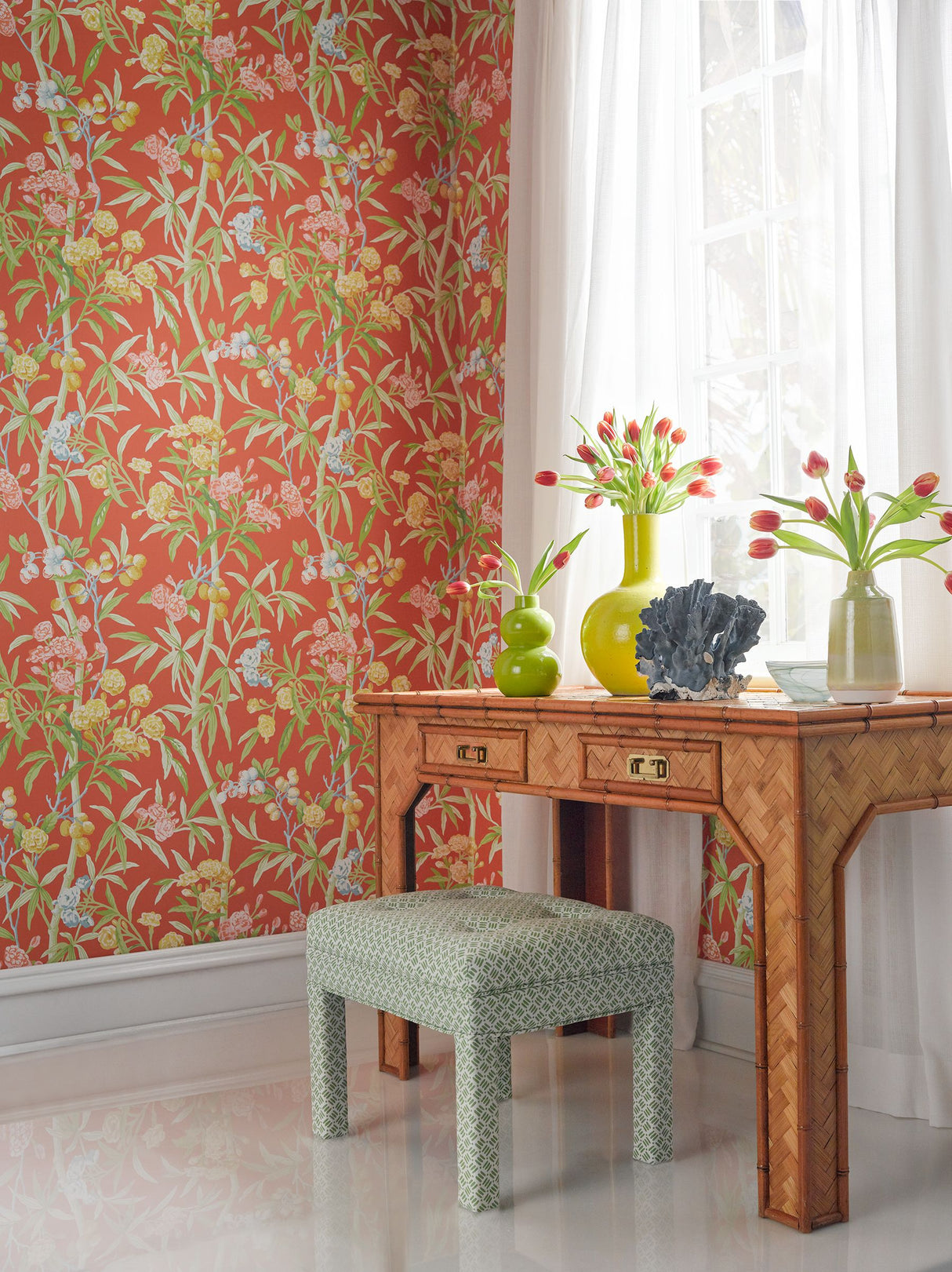 Scalamandre SC 0004WP88431 GUAVA LANAI WALLPAPER - Eade's Wallpaper