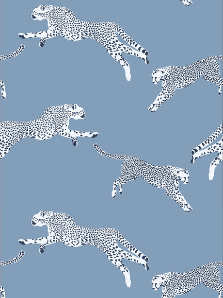 Scalamandre SC 0004WP88449 CLOUD NINE LEAPING CHEETAH WALLPAPER - Eade's Wallpaper