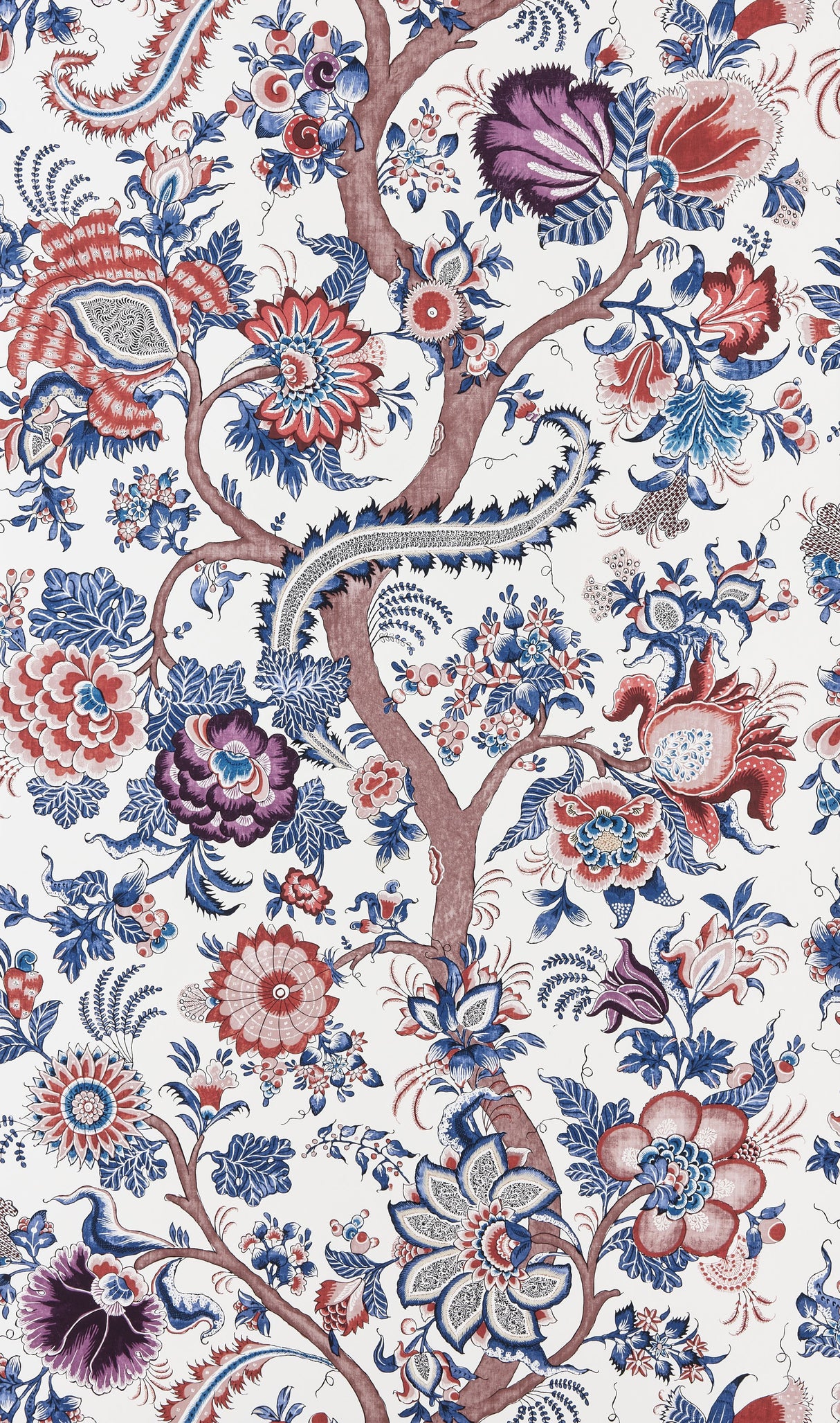 Scalamandre SC 0004WP88561 RED MULTI METROPOLITAN PALAMPORE WALLPAPER - Eade's Wallpaper