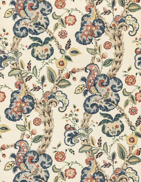 Scalamandre SC 0004WP88589 MULTI ON CREAM CUMBRIA WALLPAPER - Eade's Wallpaper
