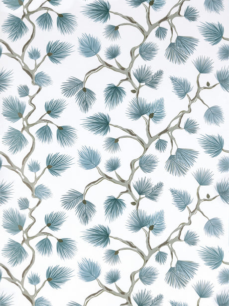 Scalamandre SC 0004WP88593D TEAL PIGNOLI WALLPAPER - Eade's Wallpaper