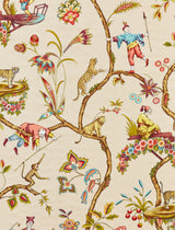Scalamandre SC 000516211 ECRU CHINOISE EXOTIQUE COTTON PRINT Fabric - Eade's Wallpaper