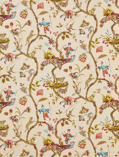 Scalamandre SC 000516211 ECRU CHINOISE EXOTIQUE COTTON PRINT Fabric - Eade's Wallpaper