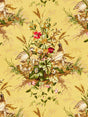 Scalamandre SC 000516310 MULTI ON MUSTARD EDWIN'S COVEY LINEN PRINT Fabric - Eade's Wallpaper