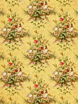 Scalamandre SC 000516310 MULTI ON MUSTARD EDWIN'S COVEY LINEN PRINT Fabric - Eade's Wallpaper