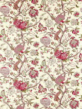 Scalamandre SC 000516430 TURKEY RED ON LIME PONDICHERRY COTTON PRINT Fabric - Eade's Wallpaper