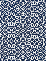 Scalamandre SC 000516559 INDIGO ANSHUN LATTICE Fabric - Eade's Wallpaper