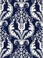 Scalamandre SC 000516597 NAVY PRIMAVERA LINEN PRINT Fabric - Eade's Wallpaper
