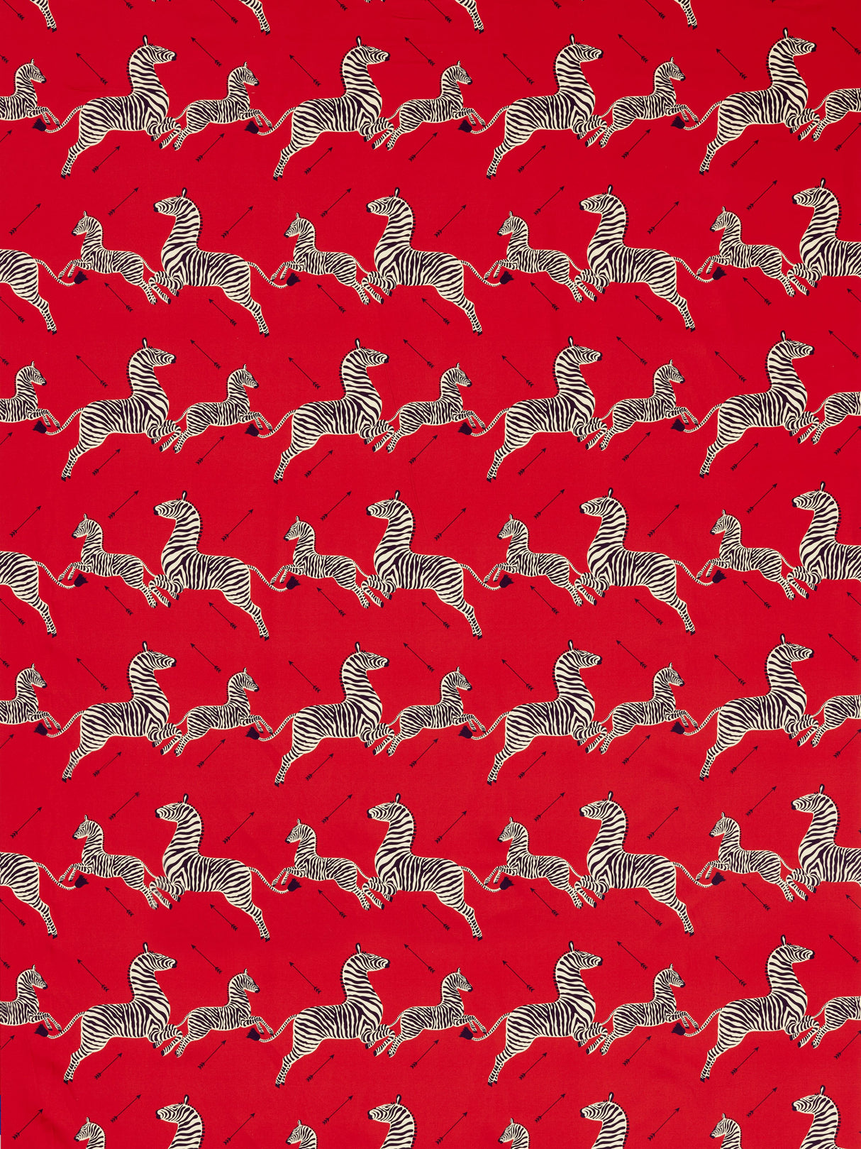 Scalamandre SC 000516641 MASAI RED ZEBRAS PETITE Fabric - Eade's Wallpaper